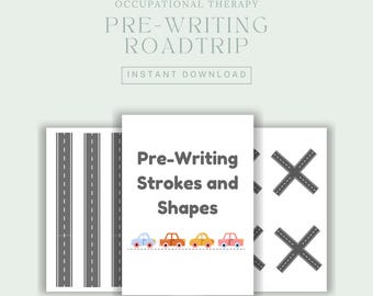 Pre-Writing Strokes Car Tracing, Occupational Therapy Craft & Intervention by OT Brain, Digital Download