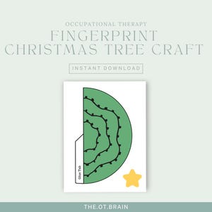 Fingerprint Christmas Tree Craft, Occupational Therapy Craft & Intervention by OT Brain, Digital Download