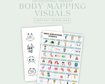 Body Sensation and Faces Visual Aid, Occupational Therapy Craft & Intervention by OT Brain, Digital Download