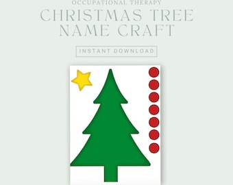 Christmas Tree Name Craft, Occupational Therapy Craft & Intervention by OT Brain, Digital Download