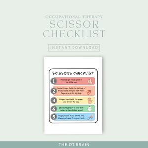 Scissor Checklist Visual Aid, Occupational Therapy Craft & Intervention by OT Brain, Digital Download