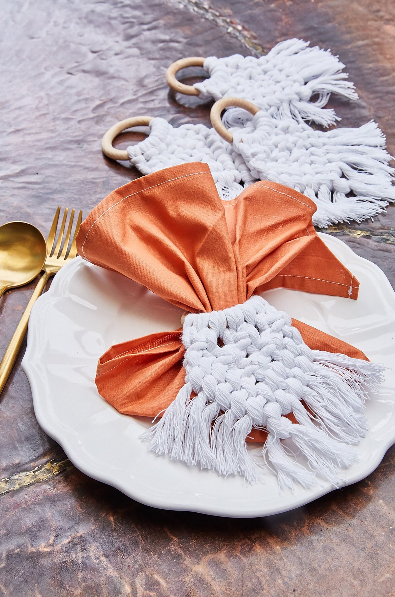6 PCS Macrame Napkin Ring /Placemats /Napkin Ring Set /Napkin Etsy