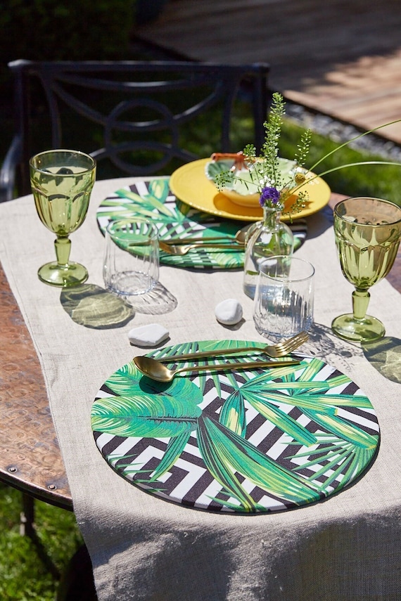 Set Of 4 /Dining Round Mat /Placemat Set /Geometric Table Etsy