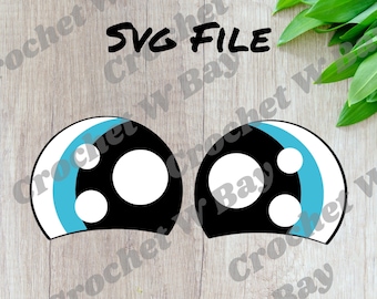 Digital Download SVG PNG Files- Hilda Hippo Felt Eyes