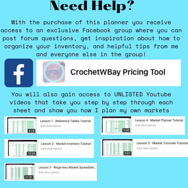 Crochet Pricing Tool Market Inventory Planner Spreadsheet image 4