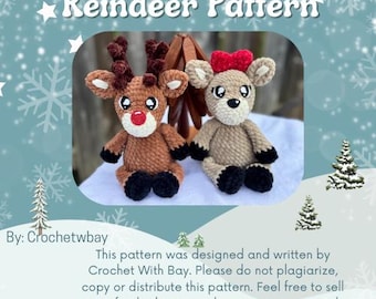 Digital File- Crochet Reindeer Pattern