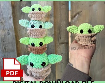 Digital File- Baby Green Alien Crochet Pattern