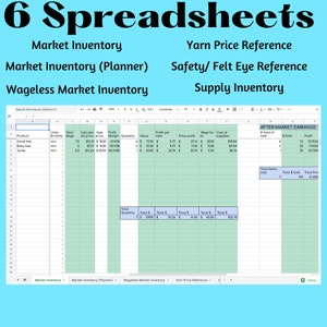 Crochet Pricing Tool Market Inventory Planner Spreadsheet image 2