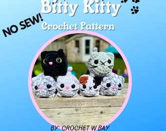 Digitale Datei - Bitty Kitty Häkelanleitung