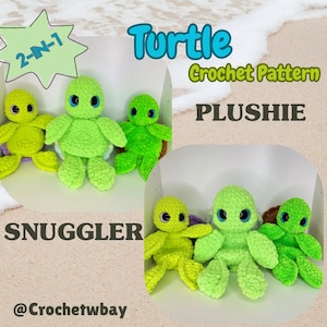 Fichier numérique - motif tortue 2-en-1 peluche et couette sans couture coque amovible