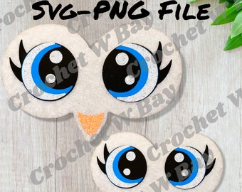 Digital Download SVG PNG Files- Peebee the Baby Penguin Felt Eyes