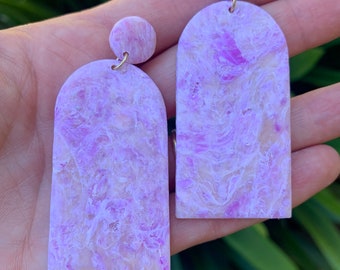 Rose quartz inspired Polymer clay earrings