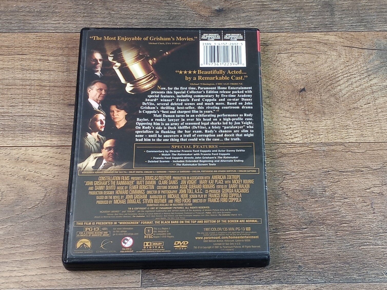 The Rainmaker DVD Movie Matt Damon