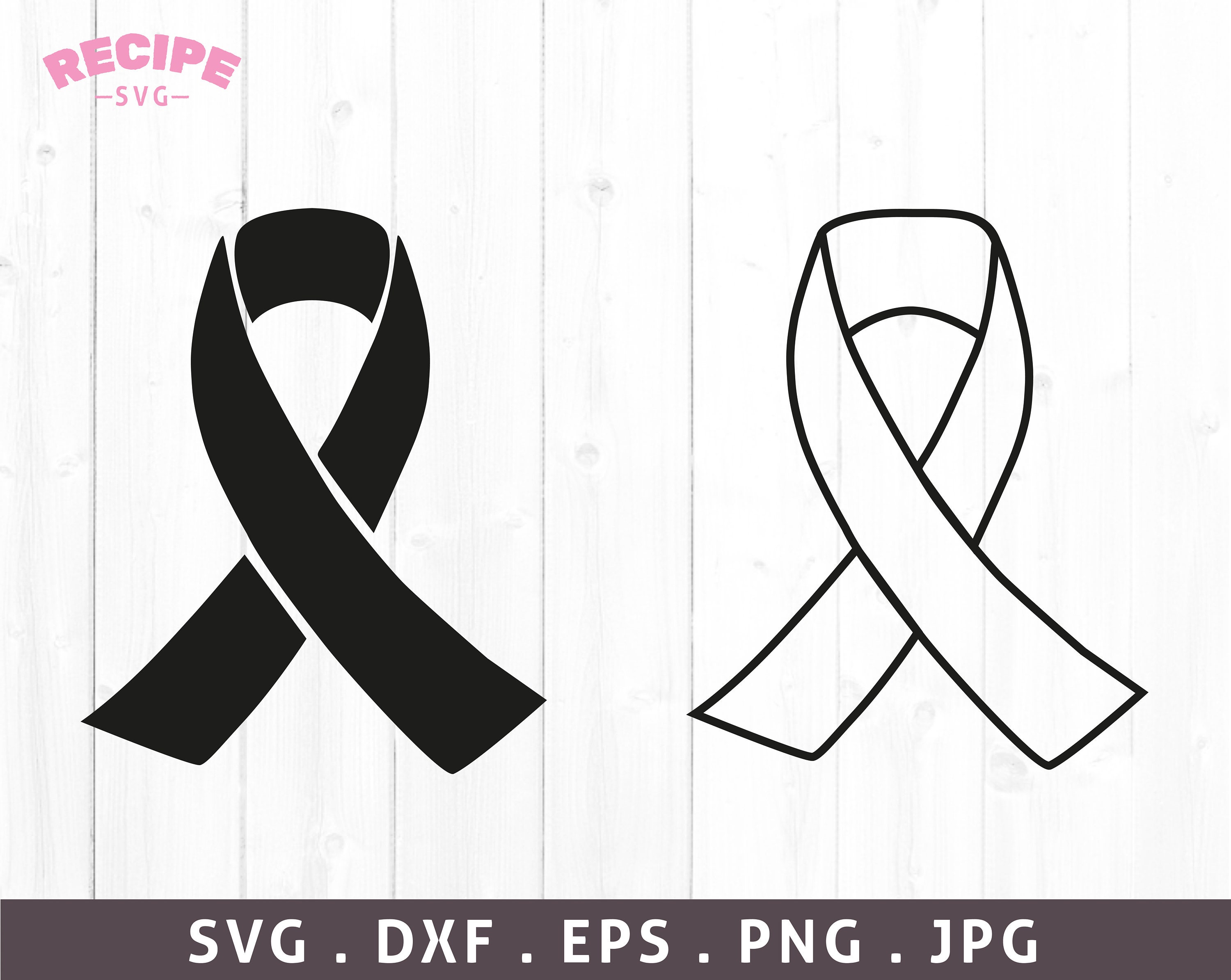 Cancer Ribbon Svg, Awareness Ribbon Svg, Black Ribbon Svg, Ribbon