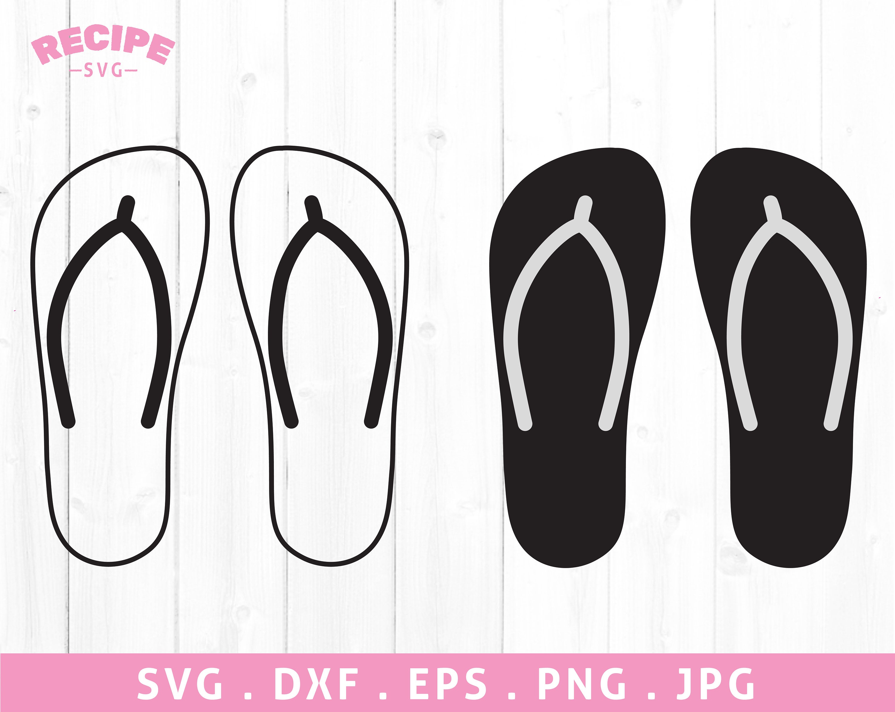 Flip Flops Svg Sandals Outline Svg Summer Beach Flip Flops Clipart ...
