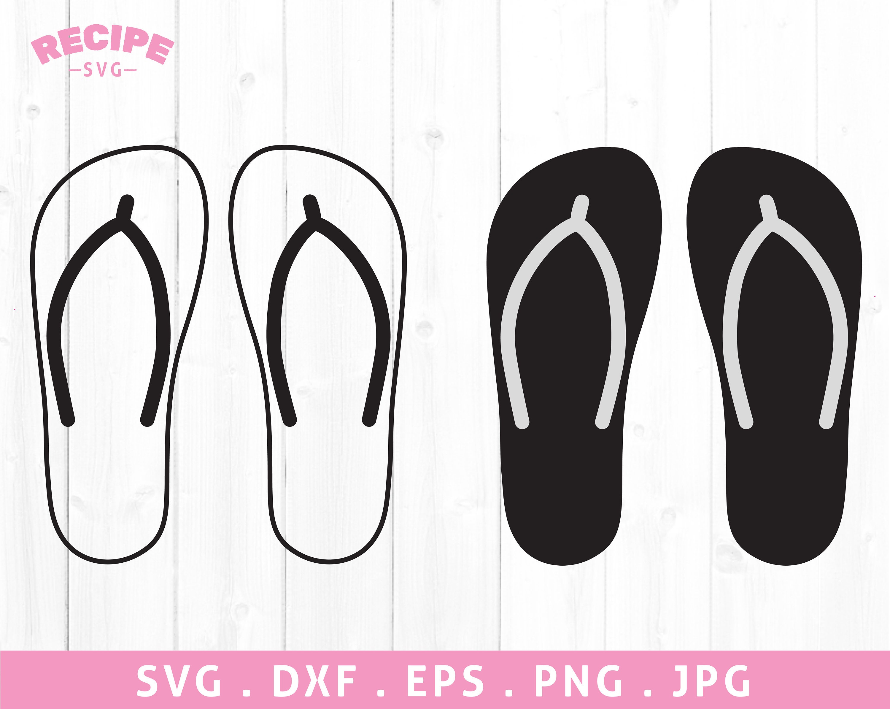 Flip Flops Svg Sandals Outline Svg Summer Beach Flip Flops - Etsy UK