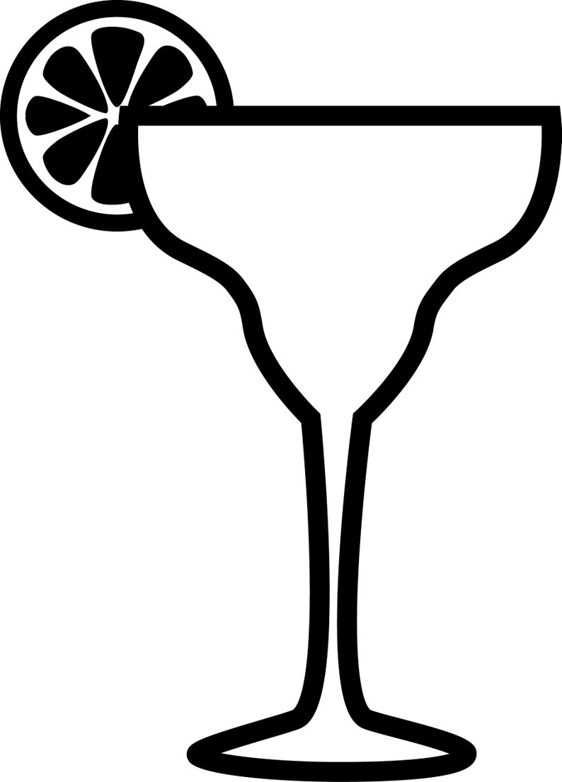 Margarita Outline Svg Margarita Glass Svg Lime Svg Summer Etsy UK