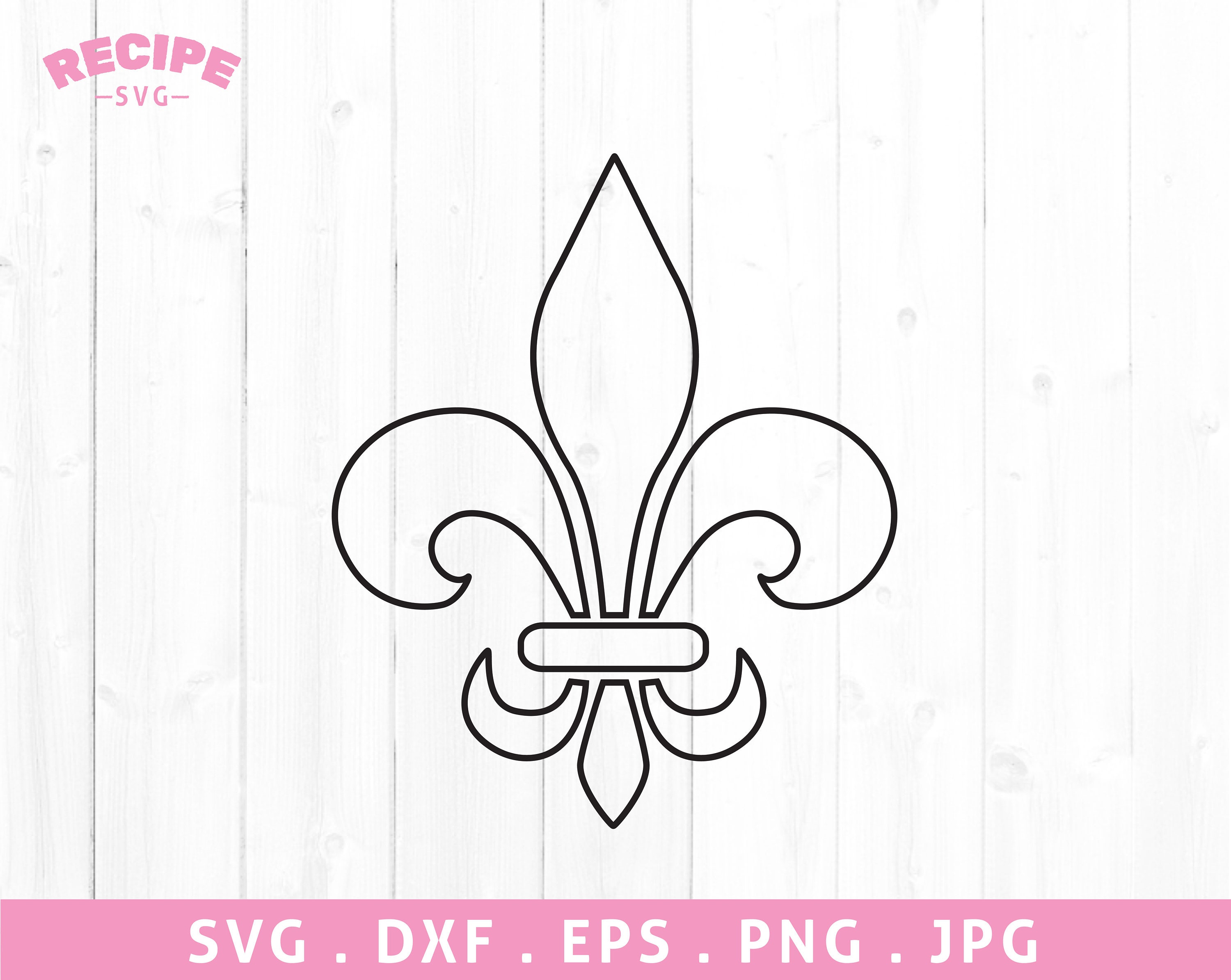 Fleur De Lis Svg Fleur De Lis Outline Svg Mardi Gras Svg Etsy
