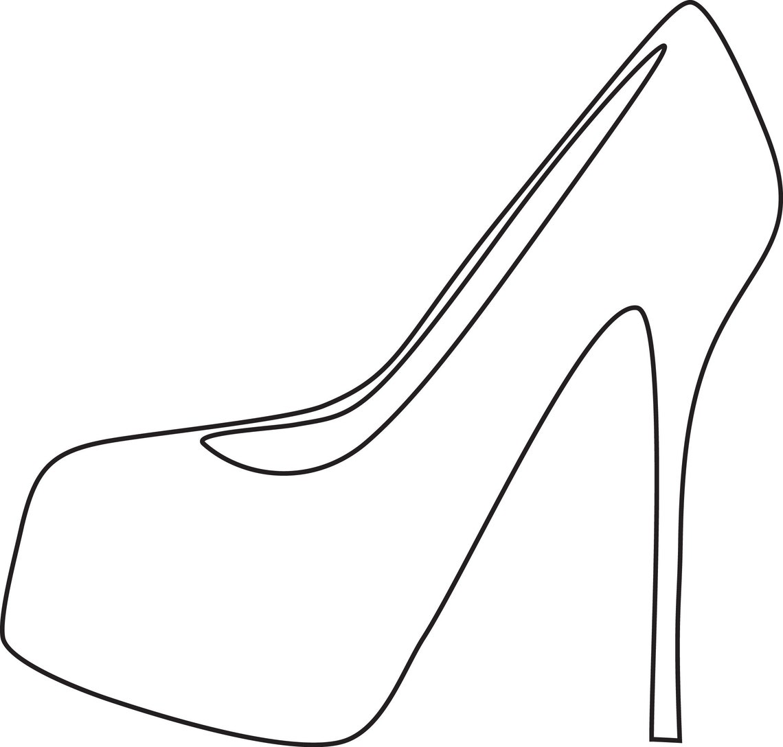 High Heels Svg Svg Stiletto Svg Shoe Outline Svg Black Etsy