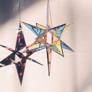 DIY Dichroic Beveled Glass Star Kit: 3D Stained Glass DIY Supply