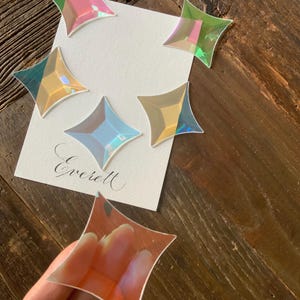 DIY Glass Supply Dichroic Beveled Glass Star 2&quot;x2&quot; Color-Shifting Glass Jewel for DIY Stained Glass Projects & Art Supplies Glass on Hudson