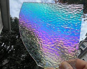 Rainbow Dichroic Glass Sheet Bullseye Granite Clear 90 COE CBS  Coatings by Sandberg