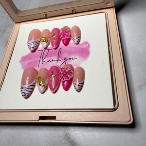 Pink Flower Nails