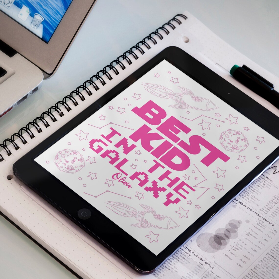 Girls Pink Space Ipad Screensaver Kids Space Tablet Etsy