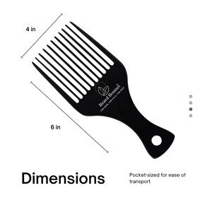 Pode incluir: Pente de barba de pl&aacute;stico preto com uma al&ccedil;a larga e uma fileira de dentes. O pente tem 15,2 cm de comprimento e 10,2 cm de largura. O pente tem o texto "Beard Bonnet" e "THE HAIR, THE FACE, THE SKIN" impresso nele.