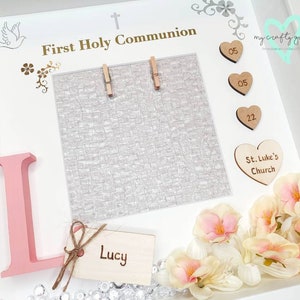 First Holy Communion Floral Personalised Gift, 1st Communion, Girl Boy ...