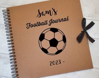 Personalised Football Journey Scrapbook, Kraft Photo Album, Sport Journal Gift