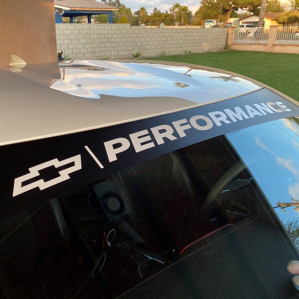 Chevrolet Performance Windshield Banner With Choice Of Sun Strip/Visor