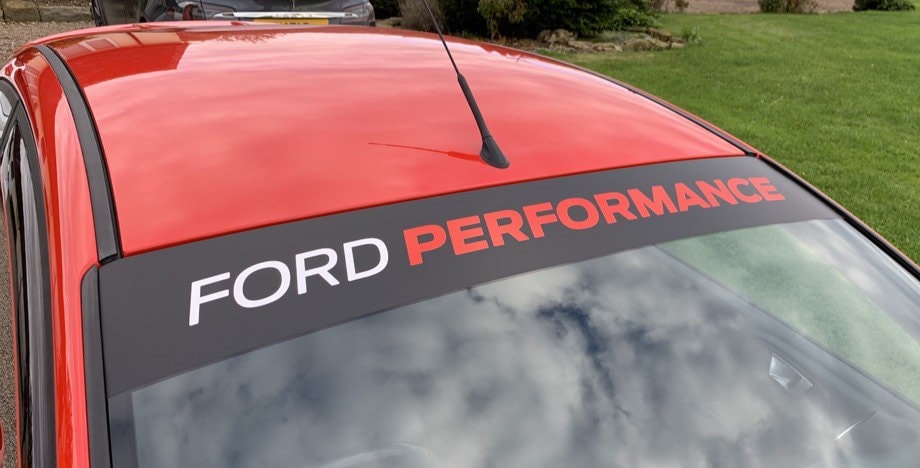 Ford Performance Windschutzscheiben-Banner mit Sonnenblende 