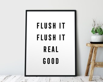 Flush It Real Good, Règles de salle de bain, Art mural de douche, Décor mural de salle de bain, Art mural imprimable, Art printable, Art mural de salle de bain