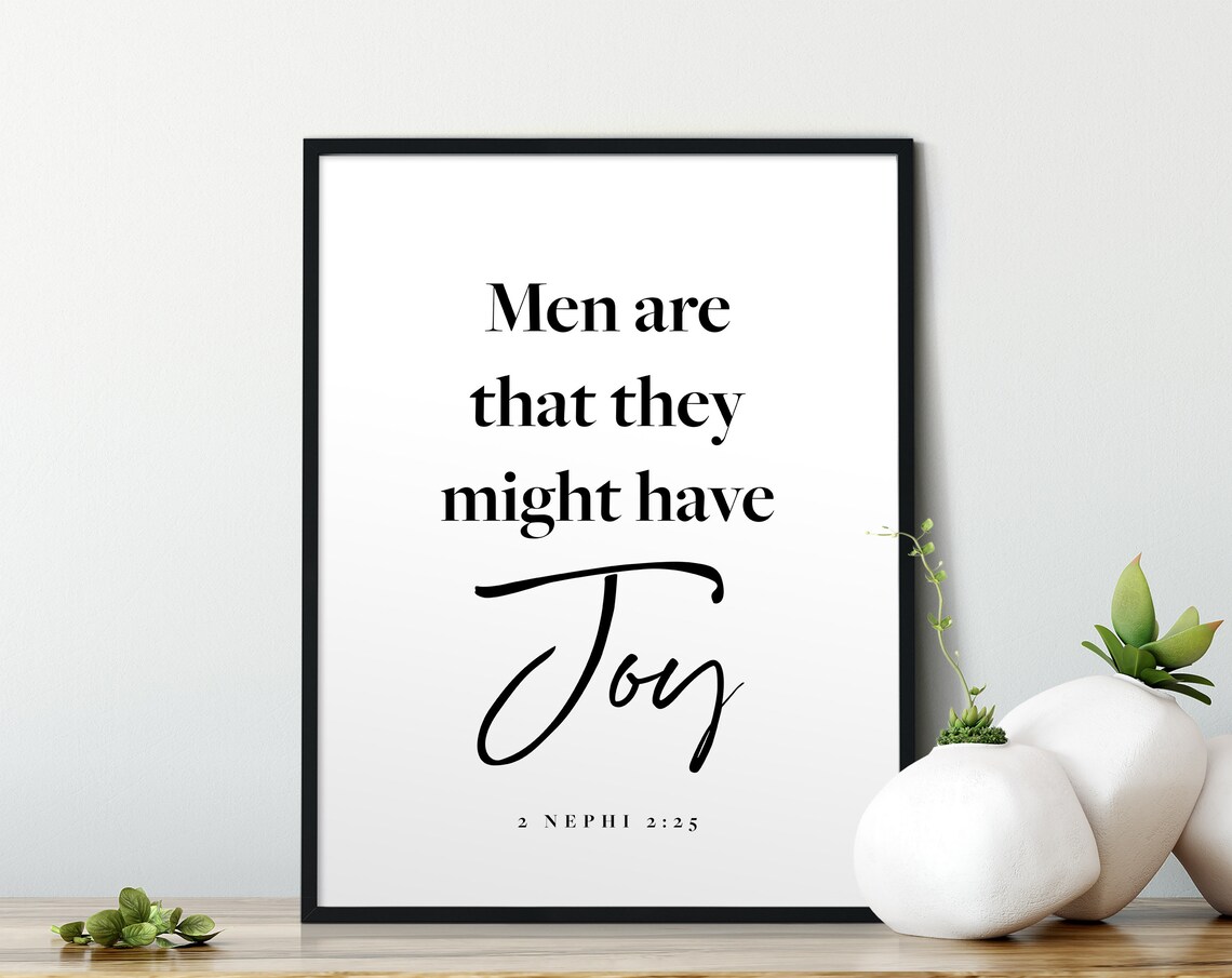 Men are that they might have joy book of mormon scripture etsy