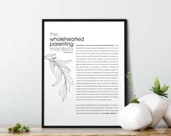 Brene Brown Citation Art mural, Brene Brown Parenting Manifesto, Daring Greatly, Motivationnel, Art mural inspirant pour les femmes, Cadeau parental
