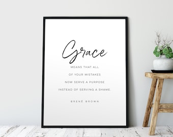 Grace Citation. Brené Brown Citation, Empowering, Wall Art, Daring Greatly, Inspirational, Motivationnel, Réchauffement de la maison