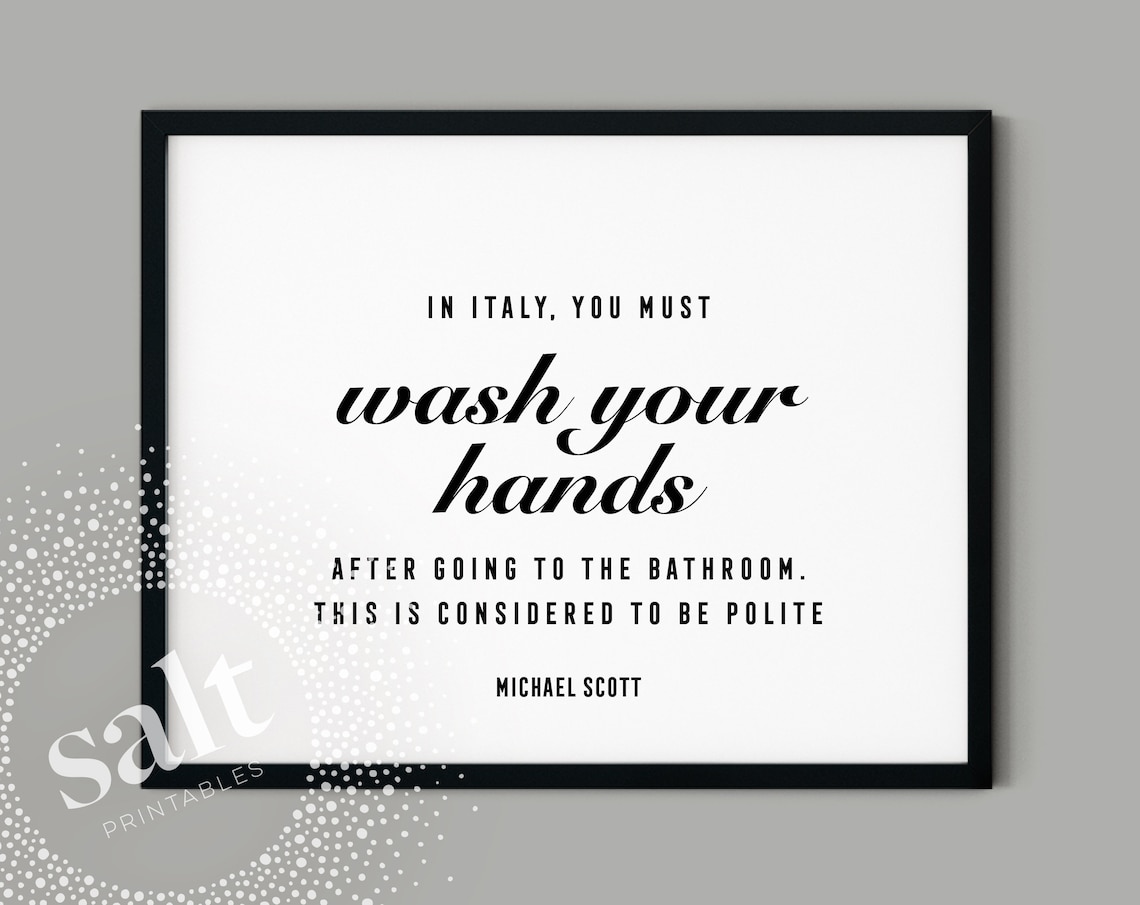 The Office Bathroom Quotes Printable Wall Art, Bathroom Art, Michael