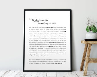 Brene Brown Citation Art mural, Brene Brown Parenting Manifesto, Daring Greatly, Motivationnel, Art mural inspirant pour les femmes, Cadeau parental