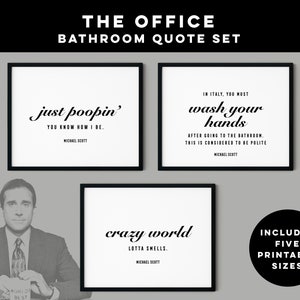 The Office Bathroom Quotes Printable Wall Art, Bathroom Art, Michael ...