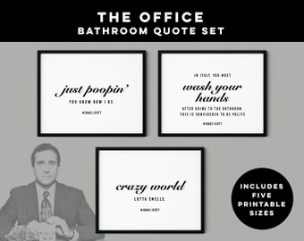 The Office Bathroom Quotes Printable Wall Art, Bathroom Art, Michael Scott, Digital Printables, Instant Download, 5 maten