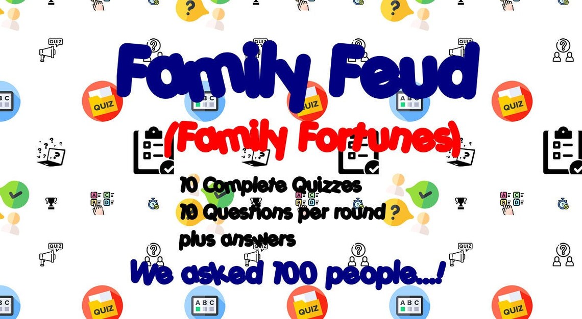 Family Feud family Fortunes Bumper Quiz Pack With 10 Etsy UK