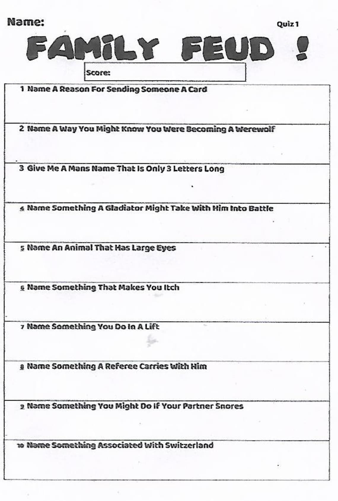 Family Feud family Fortunes Bumper Quiz Pack With 10 - Etsy UK