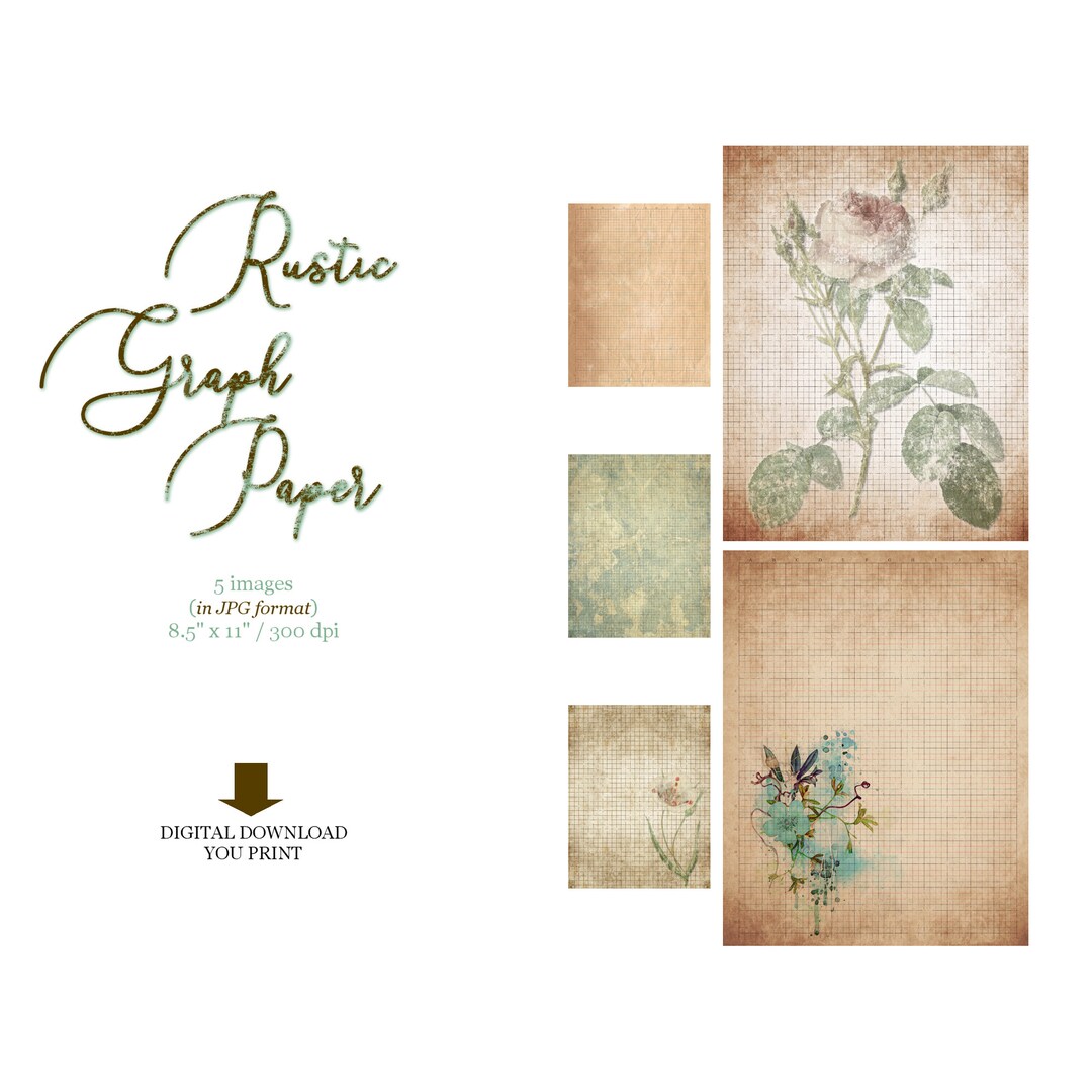 Rustic Ridge Paper Digital Rustic Paper Graph Paper Printable Aged Grunge - Etsy