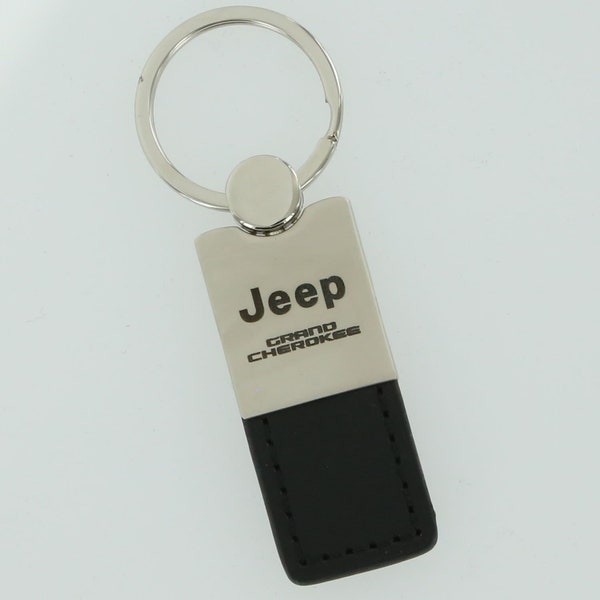 Jeep grand cherokee leather key ring (black)