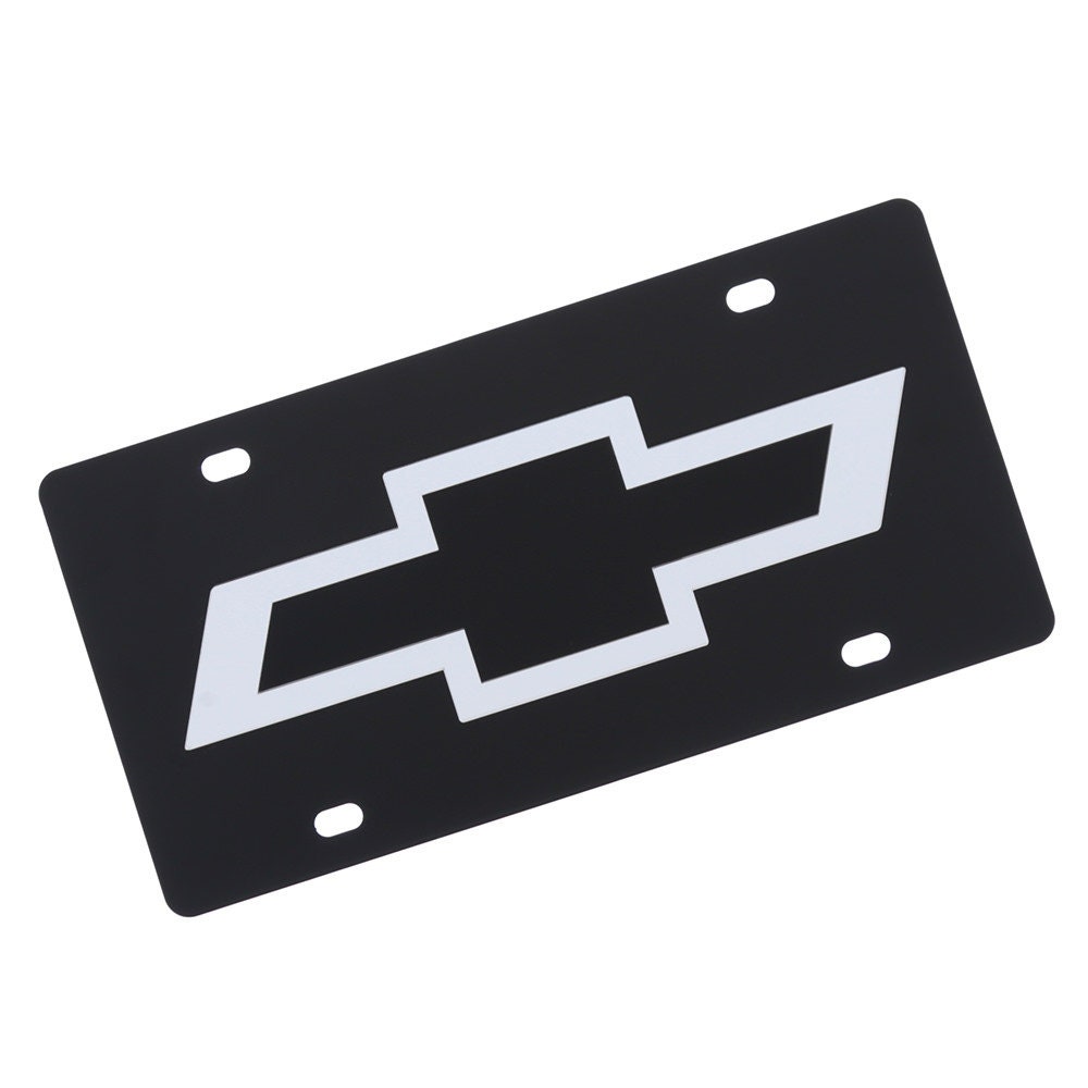 Black chevy sale bowtie license plate