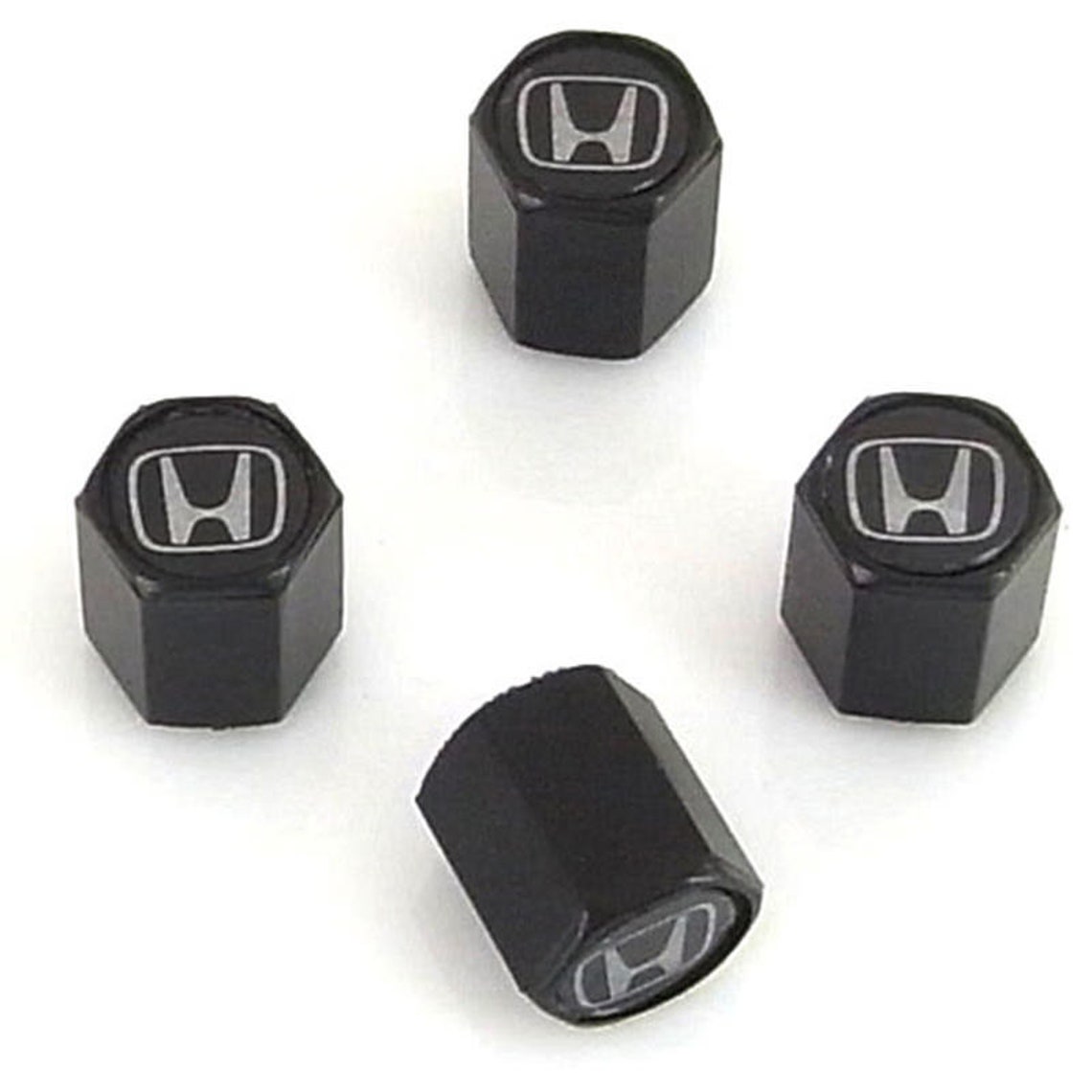 Honda black logo tire stem valve caps black Etsy