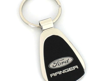 Genuine Ford F-150 Logo Metal Chrome Tear Drop Key Chain Ring Fob
