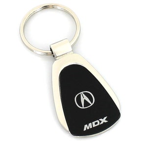 Acura MDX Black Spun Brushed Metal Key Ring