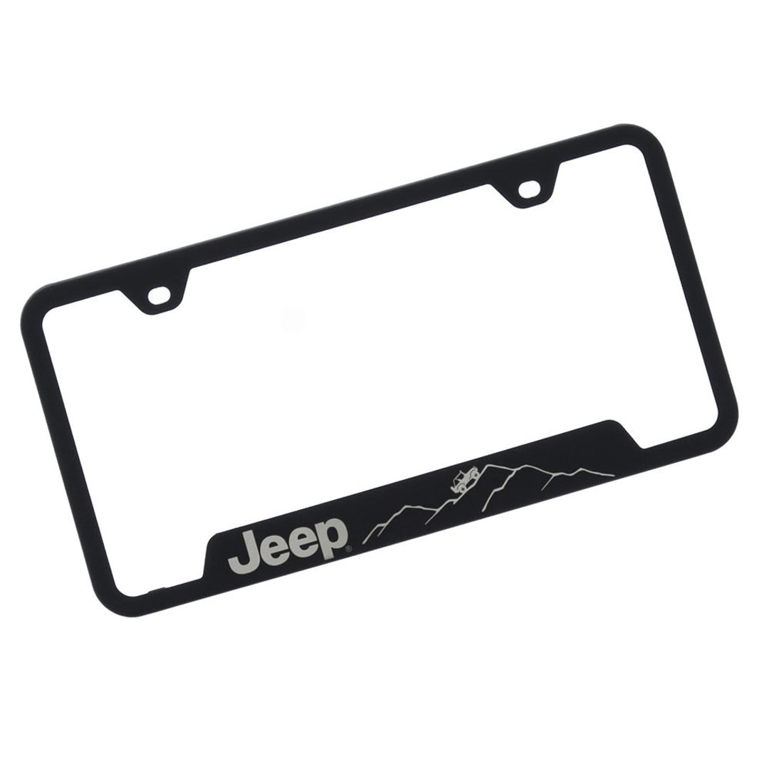 Jeep Mountain License Plate Frame matte Black Etsy